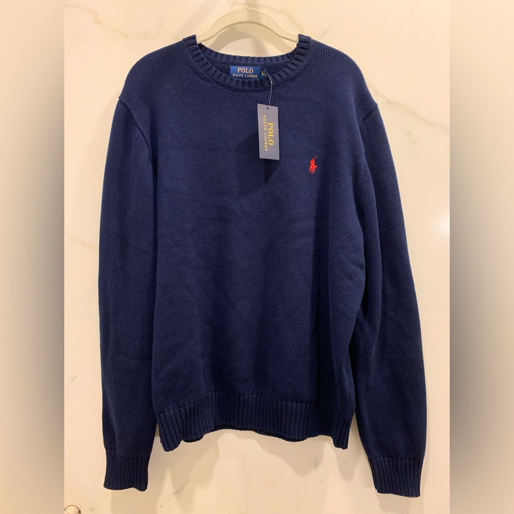 NWT Ralph Lauren Polo Navy Blue Pullover Sweater.